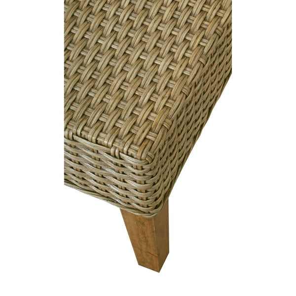 Atlas Lemoni Handcrafted Coastal Bench - Woven Rattan Seat with Solid Wood Legs for Stylish Versatility SE11036-01