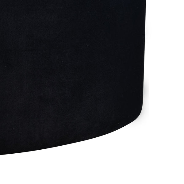 Atlas Linder Storage Ottoman - Stylish Drum-Shaped Design with Removable Lid for Versatile Home Storage Black SE11037-01
