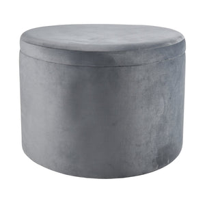 Atlas Linder Storage Ottoman - Stylish Drum-Shaped Design with Removable Lid for Versatile Home Storage Charcoal SE11037-02