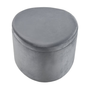 Atlas Linder Storage Ottoman - Stylish Drum-Shaped Design with Removable Lid for Versatile Home Storage Charcoal SE11037-02