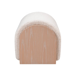 Atlas Marko Stool - Modern Bouclé Accent Seat with Light Oak Finish for Cozy Living Room Style and Versatility SE11038-01