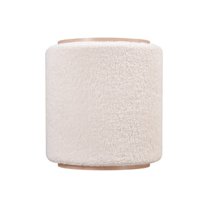 Atlas Marko Stool - Modern Bouclé Accent Seat with Light Oak Finish for Cozy Living Room Style and Versatility SE11038-01