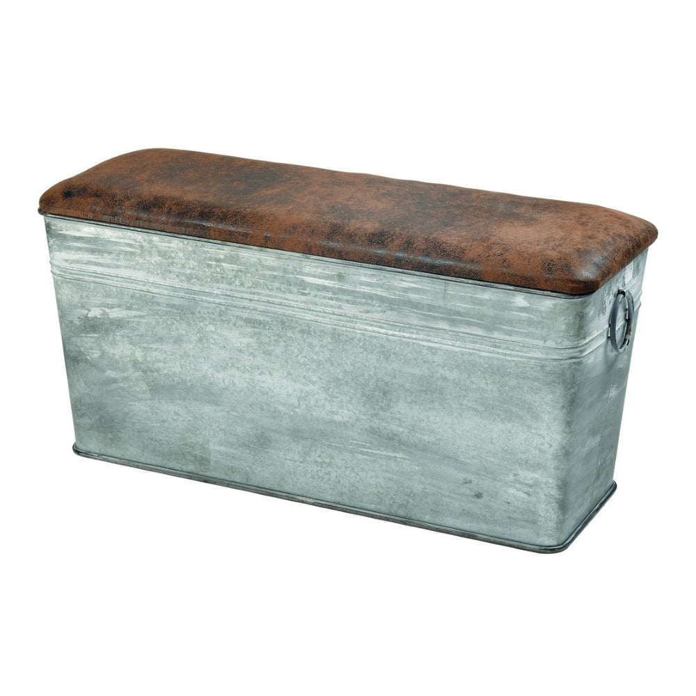 Atlas Norfolk Bench - Versatile Galvanized Metal Seating for Entryways, Bedrooms & Stylish Decor Solutions SE11040-01