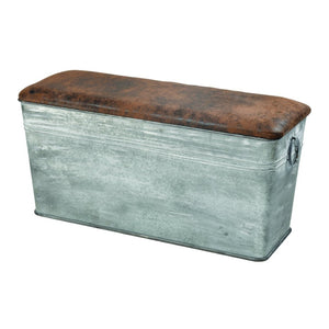Atlas Norfolk Bench - Versatile Galvanized Metal Seating for Entryways, Bedrooms & Stylish Decor Solutions SE11040-01
