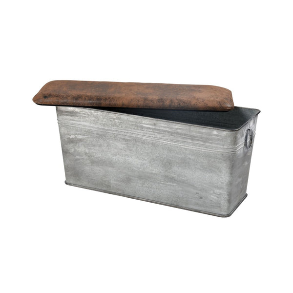 Atlas Norfolk Bench - Versatile Galvanized Metal Seating for Entryways, Bedrooms & Stylish Decor Solutions SE11040-01