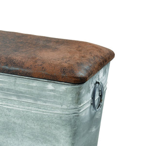 Atlas Norfolk Bench - Versatile Galvanized Metal Seating for Entryways, Bedrooms & Stylish Decor Solutions SE11040-01