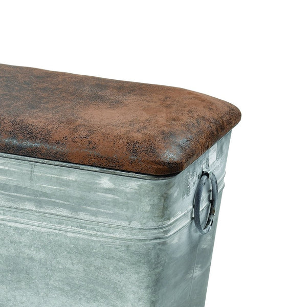 Atlas Norfolk Bench - Versatile Galvanized Metal Seating for Entryways, Bedrooms & Stylish Decor Solutions SE11040-01