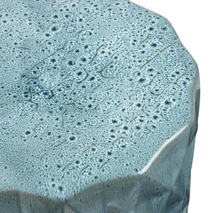 Atlas Olmedo Accent Stool - Coastal Charm Drum-Shaped Earthenware Seat for Indoor & Outdoor Spaces SE11041-01