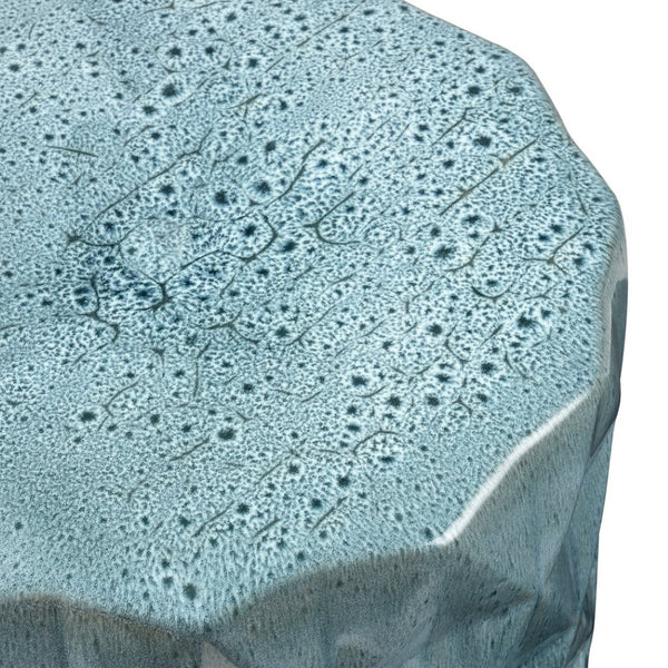 Atlas Olmedo Accent Stool - Coastal Charm Drum-Shaped Earthenware Seat for Indoor & Outdoor Spaces SE11041-01