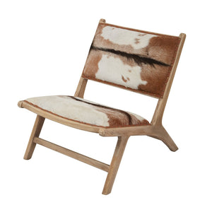 Atlas Organic Modern Chair - Luxurious Hair-On Leather & Warm Wood Accent for Timeless Comfort & Style SE11043-01