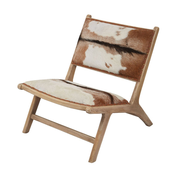 Atlas Organic Modern Chair - Luxurious Hair-On Leather & Warm Wood Accent for Timeless Comfort & Style SE11043-01