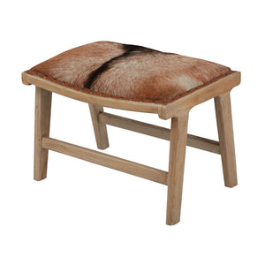 Atlas Organic Modern Ottoman - Elegant Hair-On Leather and Solid Wood Base for Chic, Versatile Comfort SE11044-01