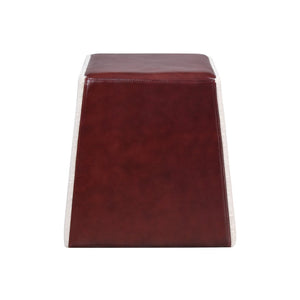 Atlas Polina Stool - Sculptural Brown Leather & Boucle Accent for Modern Living Rooms & Bedrooms SE11047-01