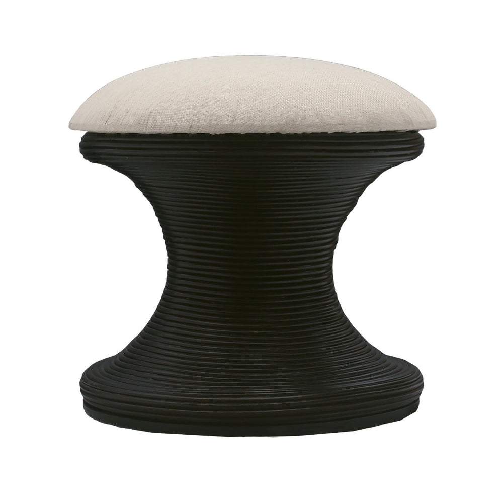 Atlas Raven Stool - Stylish Black Hourglass Accent with Storage for Modern & Transitional Interiors SE11048-01
