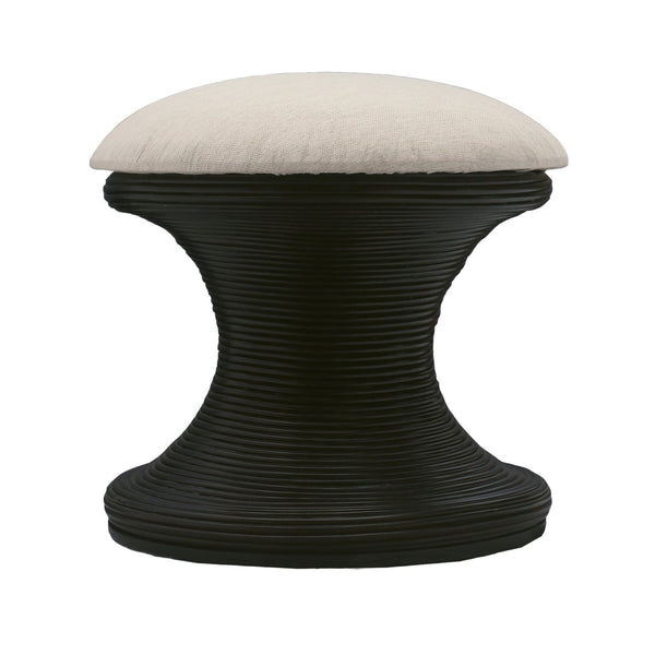 Atlas Raven Stool - Stylish Black Hourglass Accent with Storage for Modern & Transitional Interiors SE11048-01