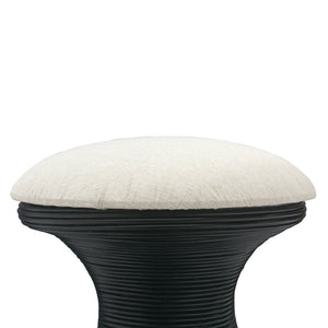 Atlas Raven Stool - Stylish Black Hourglass Accent with Storage for Modern & Transitional Interiors SE11048-01