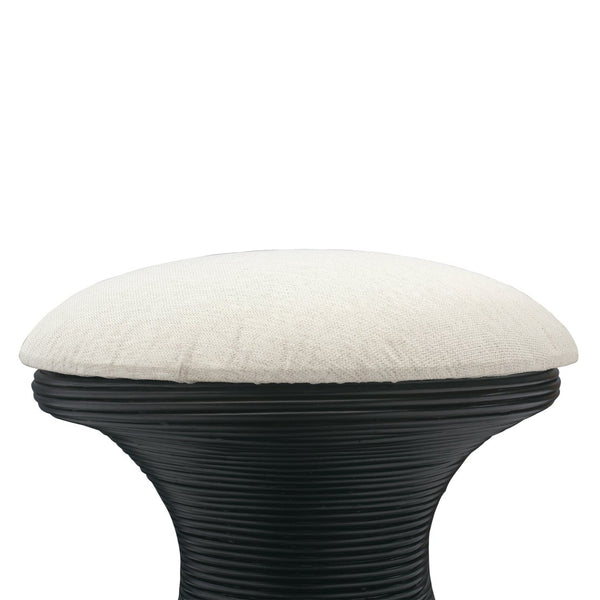 Atlas Raven Stool - Stylish Black Hourglass Accent with Storage for Modern & Transitional Interiors SE11048-01