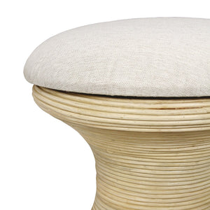 Atlas Raven Stool - Sculptural Accent with Hidden Storage for Modern and Coastal Interiors, 20"x20" Natural SE11048-02