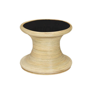 Atlas Raven Stool - Sculptural Accent with Hidden Storage for Modern and Coastal Interiors, 20"x20" Natural SE11048-02