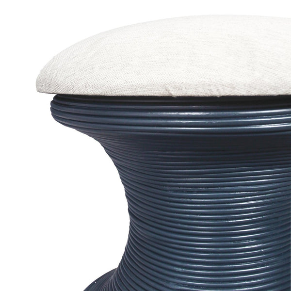 Atlas Raven Stool - Sculptural Accent with Hidden Storage for Modern and Coastal Interiors, 20"x20" Blue SE11048-03