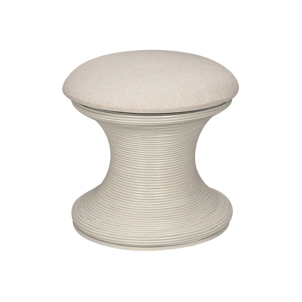 Atlas Raven Stool - Sculptural Accent with Hidden Storage for Modern and Coastal Interiors, 20"x20" White SE11048-04