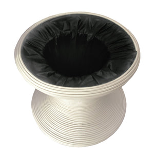 Atlas Raven Stool - Sculptural Accent with Hidden Storage for Modern and Coastal Interiors, 20"x20" White SE11048-04