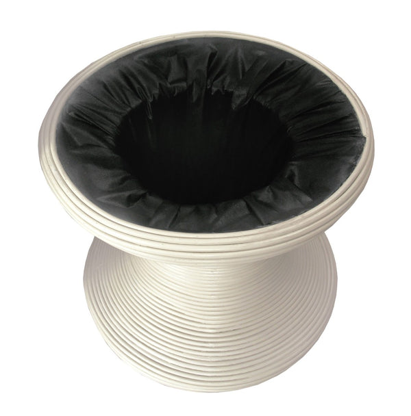 Atlas Raven Stool - Sculptural Accent with Hidden Storage for Modern and Coastal Interiors, 20"x20" White SE11048-04