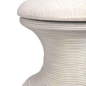 Atlas Raven Stool - Sculptural Accent with Hidden Storage for Modern and Coastal Interiors, 20"x20" White SE11048-04
