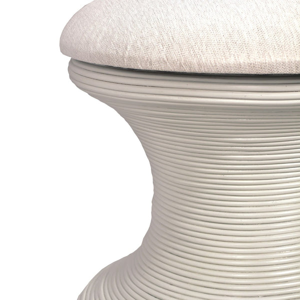 Atlas Raven Stool - Sculptural Accent with Hidden Storage for Modern and Coastal Interiors, 20"x20" White SE11048-04