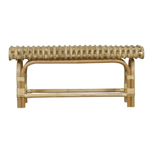 Atlas Rendra Handcrafted Rattan Bench - Versatile Seating for Living Rooms, Entryways & Bohemian Decor SE11049-01