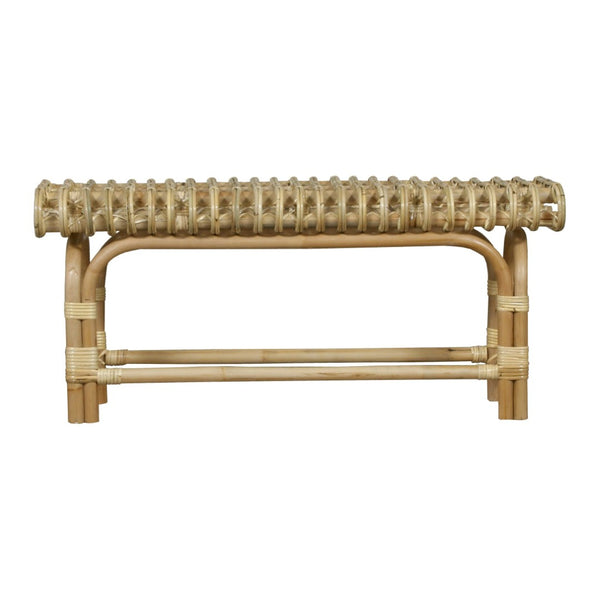 Atlas Rendra Handcrafted Rattan Bench - Versatile Seating for Living Rooms, Entryways & Bohemian Decor SE11049-01