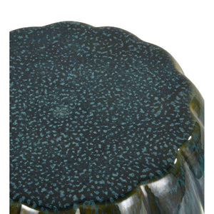 Atlas Roker Drum Accent Stool – Unique Earthenware with Reactive Glaze for Stylish Indoor and Outdoor Use SE11054-01