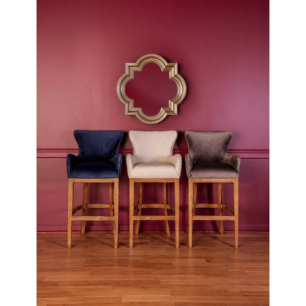 Atlas Roxie Bar Stool: Stylish Linen Upholstered Seating for Modern Kitchens & Elegant Breakfast Nooks SE11055-01