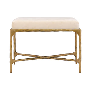 Atlas Seville Short Bench – Elegant Brass Frame with Plush Bone Velvet for Modern & Traditional Spaces SE11057-01
