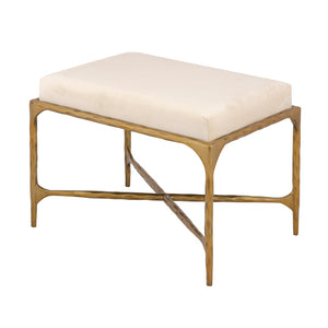 Atlas Seville Short Bench – Elegant Brass Frame with Plush Bone Velvet for Modern & Traditional Spaces SE11057-01