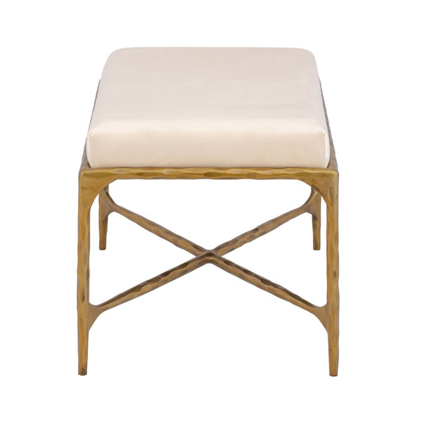Atlas Seville Short Bench – Elegant Brass Frame with Plush Bone Velvet for Modern & Traditional Spaces SE11057-01
