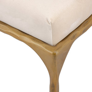 Atlas Seville Short Bench – Elegant Brass Frame with Plush Bone Velvet for Modern & Traditional Spaces SE11057-01