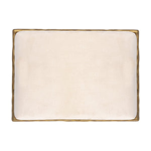 Atlas Seville Short Bench – Elegant Brass Frame with Plush Bone Velvet for Modern & Traditional Spaces SE11057-01