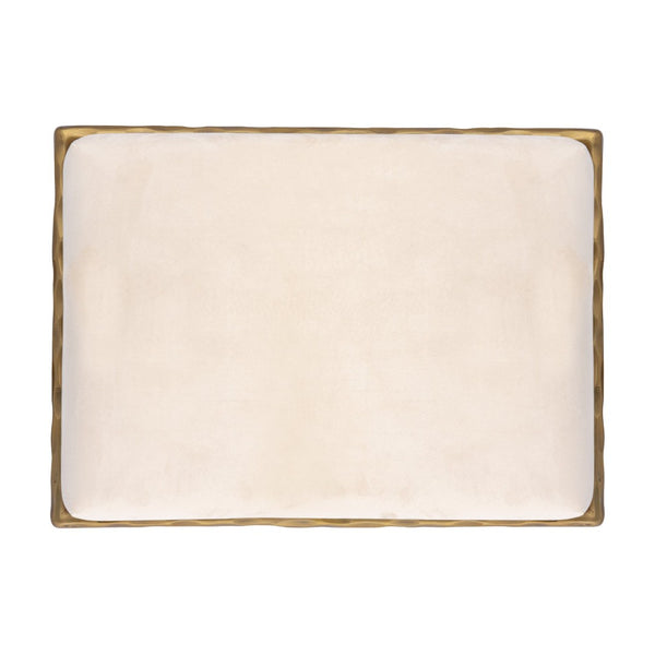 Atlas Seville Short Bench – Elegant Brass Frame with Plush Bone Velvet for Modern & Traditional Spaces SE11057-01