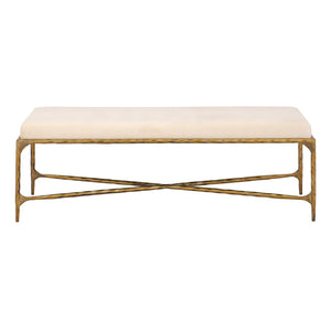 Atlas Seville Long Bench - Elegant Brass Frame with Luxurious Bone Velvet Cushion for Versatile Seating SE11057-02