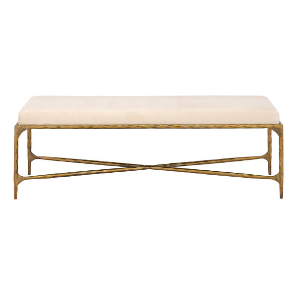 Atlas Seville Long Bench - Elegant Brass Frame with Luxurious Bone Velvet Cushion for Versatile Seating SE11057-02