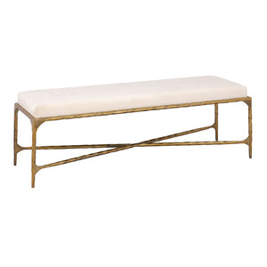 Atlas Seville Long Bench - Elegant Brass Frame with Luxurious Bone Velvet Cushion for Versatile Seating SE11057-02