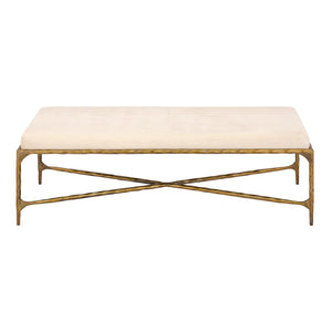 Atlas Seville Long Bench - Elegant Brass Frame with Luxurious Bone Velvet Cushion for Versatile Seating SE11057-02