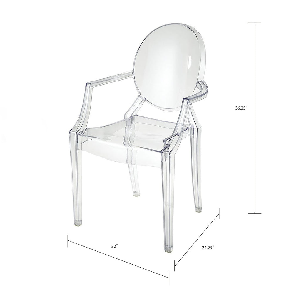Atlas Vanish Chair Set of 2 - Elegant Clear Acrylic Armchairs for Modern Dining, Accent, or Office Spaces SE11061-01S