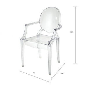 Atlas Vanish Chair Set of 2 - Elegant Clear Acrylic Armchairs for Modern Dining, Accent, or Office Spaces SE11061-01S