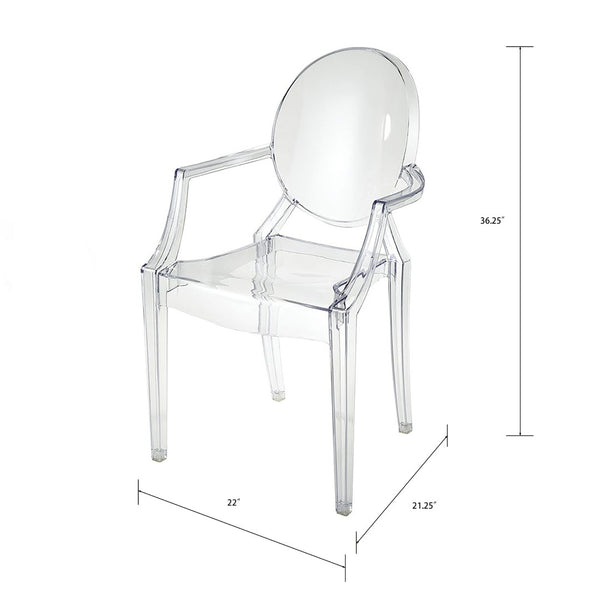 Atlas Vanish Chair Set of 2 - Elegant Clear Acrylic Armchairs for Modern Dining, Accent, or Office Spaces SE11061-01S