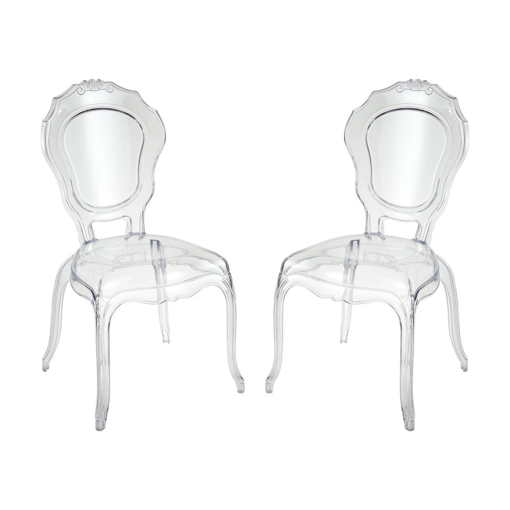 Atlas Vie En Rose Chair Set of 2 - Modern Acrylic Elegance for Dining, Office & Living Space Décor SE11062-01S