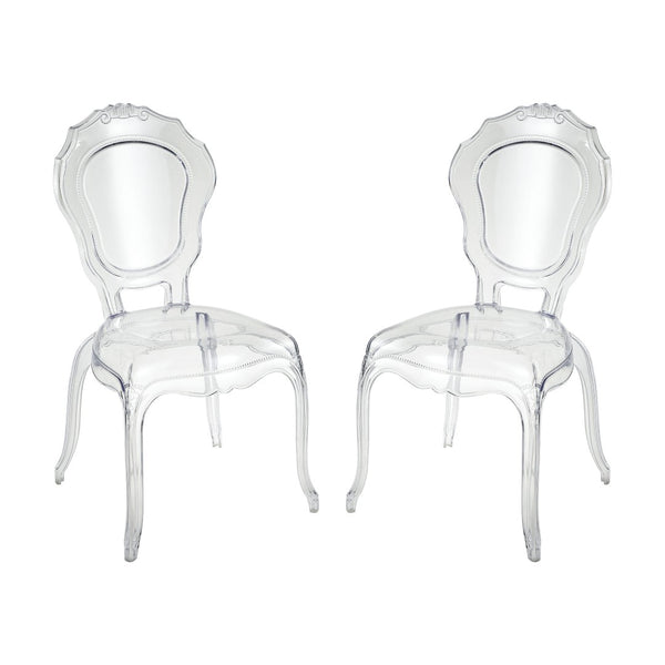 Atlas Vie En Rose Chair Set of 2 - Modern Acrylic Elegance for Dining, Office & Living Space Décor SE11062-01S