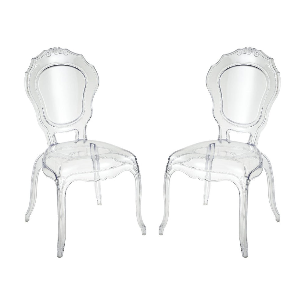 Atlas Vie En Rose Chair Set of 2 - Modern Acrylic Elegance for Dining, Office & Living Space Décor SE11062-01S