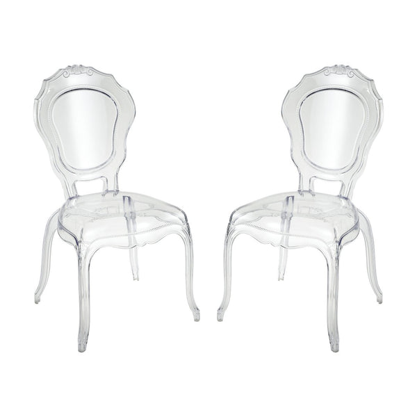 Atlas Vie En Rose Chair Set of 2 - Modern Acrylic Elegance for Dining, Office & Living Space Décor SE11062-01S